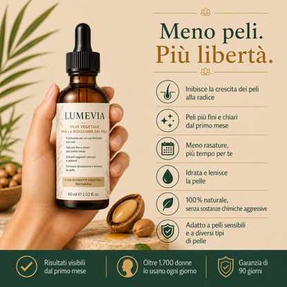 Olio naturale contro i peli indesiderati del viso